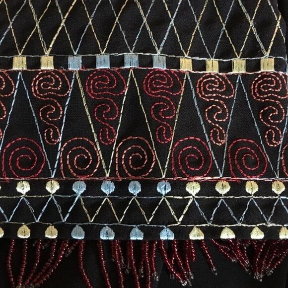 Positive Attitude Womens Zippered Black Jacket with Embroidery and Beade… - Picture 5 of 6